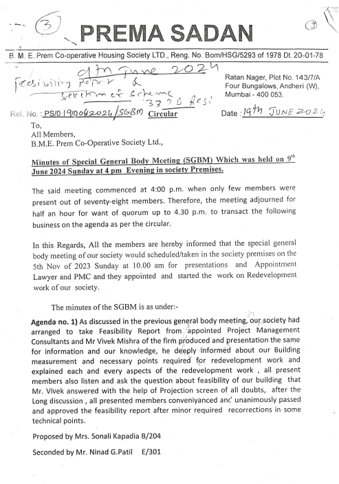 Feasibility Report & Selection of Scheme 33 7B Residential